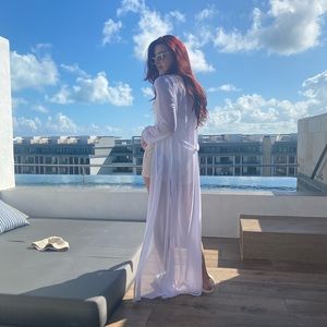 Floor length sheer robe